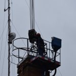 30 méteres daruval kezdték meg a kéménybontást a művelődési házon Kiskunmajsán 2
